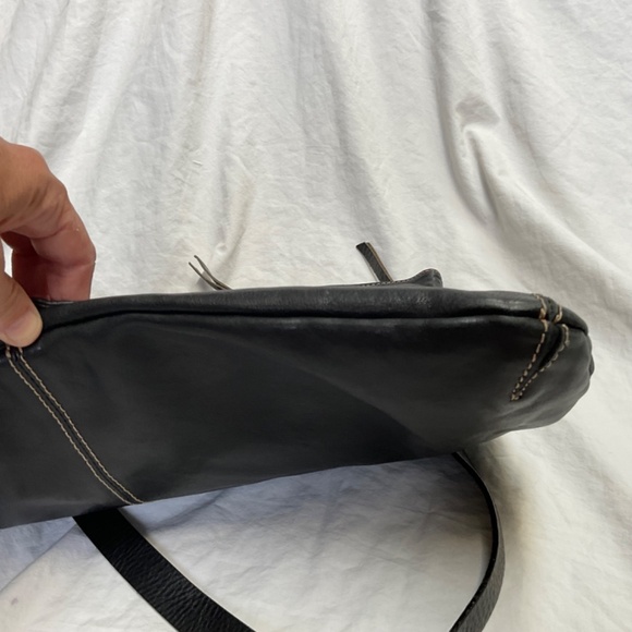 Black Leather Tote by Arnold Churgin - Picture 12 of 13